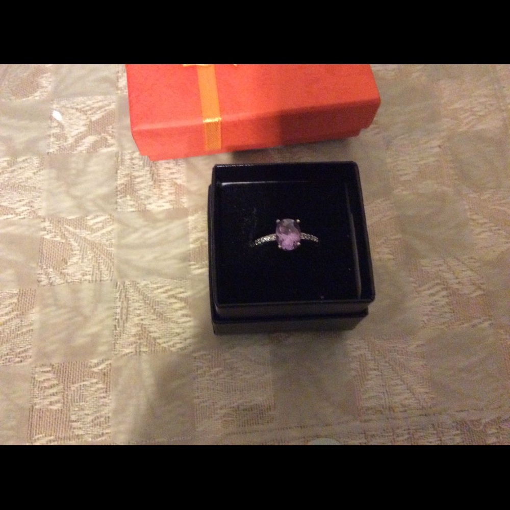 February Birthstone Sterling Silver Ring